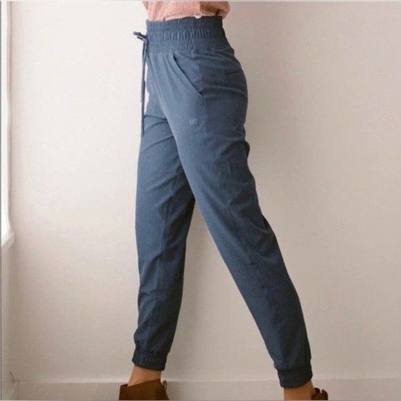 Albion Womens XS Tall Destination High Rise Jogger Pants Pockets Chambray Blue - Picture 1 of 11